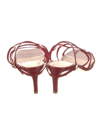 Gianvito Rossi Patent Leather Leather Trim Embellishment Gladiator Sandals