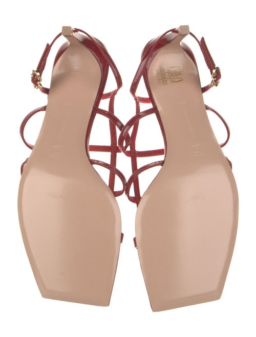 Gianvito Rossi Patent Leather Leather Trim Embellishment Gladiator Sandals