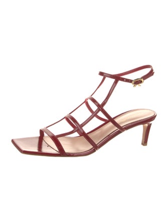 Gianvito Rossi Patent Leather Leather Trim Embellishment Gladiator Sandals