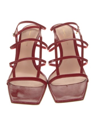 Gianvito Rossi Patent Leather Leather Trim Embellishment Gladiator Sandals