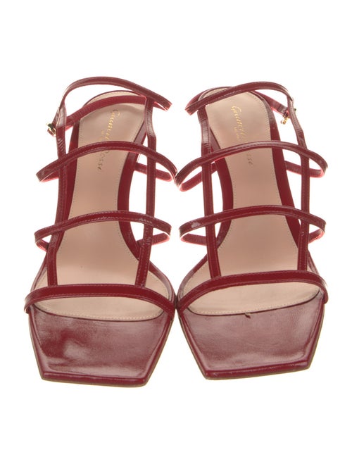 Gianvito Rossi Patent Leather Leather Trim Embellishment Gladiator Sandals