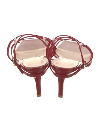 Gianvito Rossi Patent Leather Leather Trim Embellishment Gladiator Sandals