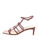 Gianvito Rossi Patent Leather Leather Trim Embellishment Slingback Sandals