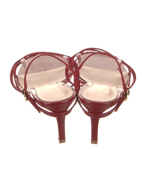 Gianvito Rossi Patent Leather Leather Trim Embellishment Slingback Sandals