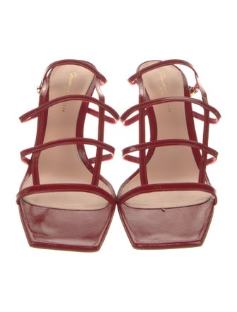 Gianvito Rossi Patent Leather Leather Trim Embellishment Gladiator Sandals