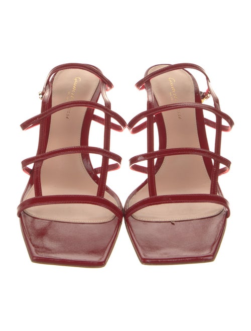 Gianvito Rossi Patent Leather Leather Trim Embellishment Gladiator Sandals