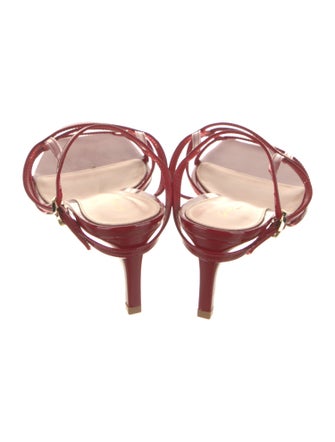 Gianvito Rossi Patent Leather Leather Trim Embellishment Gladiator Sandals