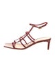 Gianvito Rossi Patent Leather Leather Trim Embellishment Slingback Sandals