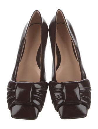 Gianvito Rossi Patent Leather Leather Trim Embellishment Flats