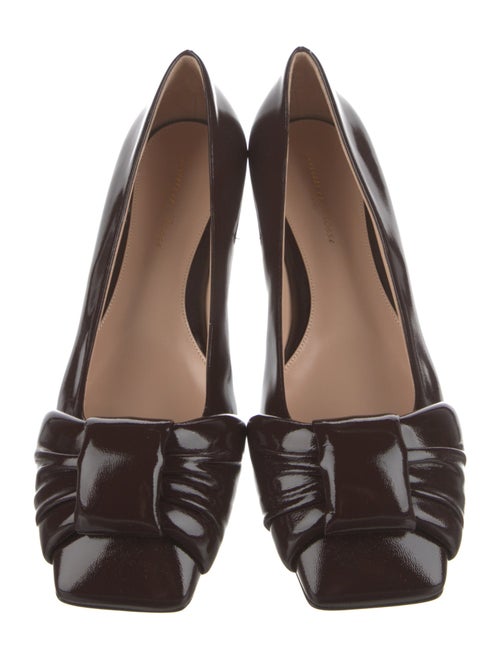 Gianvito Rossi Patent Leather Leather Trim Embellishment Flats