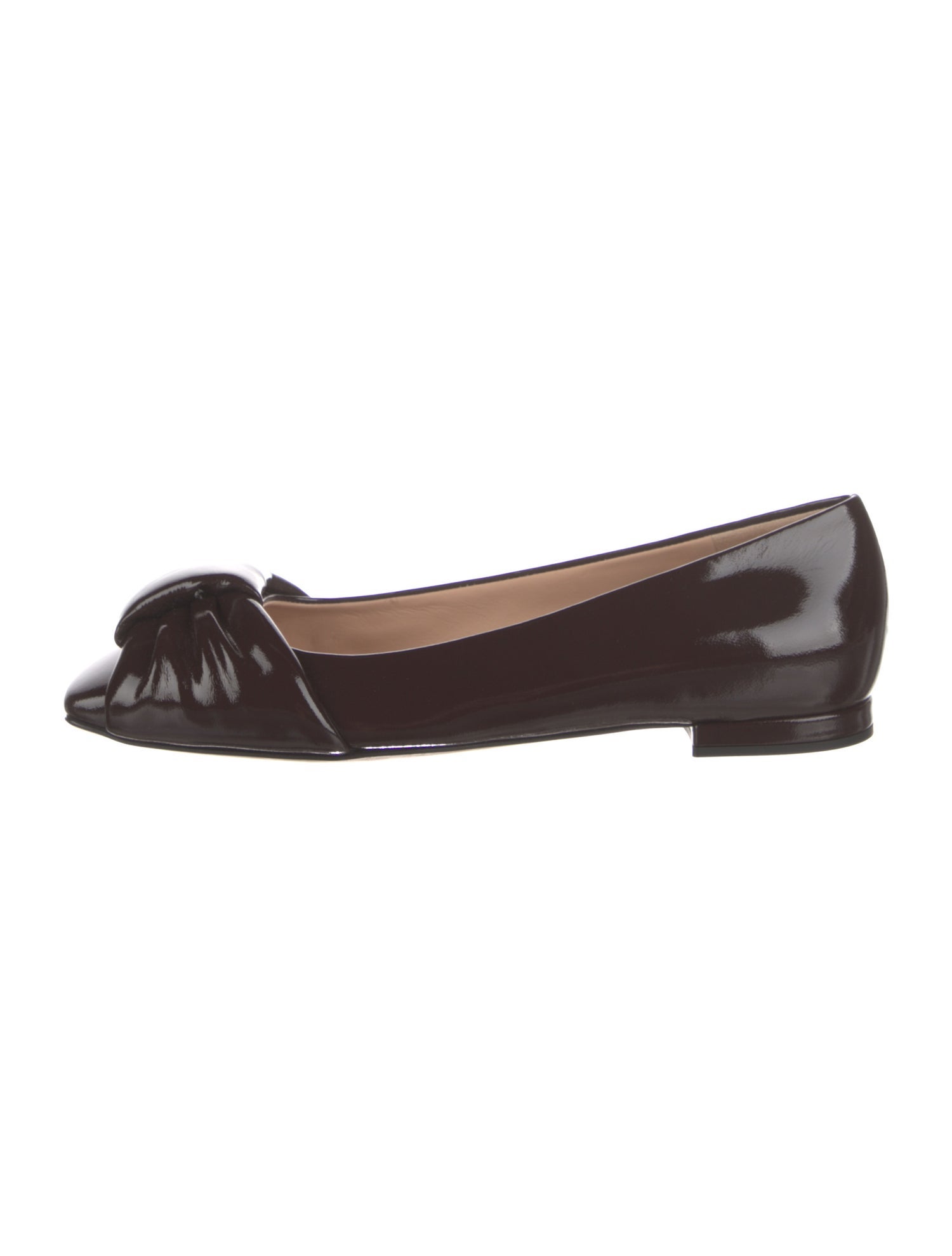 Gianvito Rossi Patent Leather Leather Trim Embellishment Flats