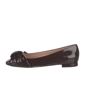Gianvito Rossi Patent Leather Leather Trim Embellishment Flats