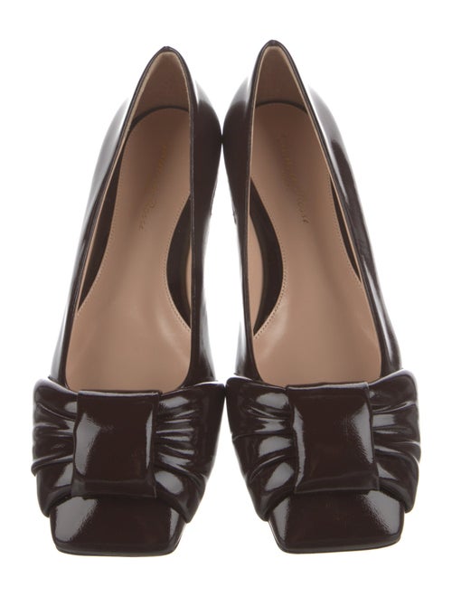 Gianvito Rossi Patent Leather Leather Trim Embellishment Flats