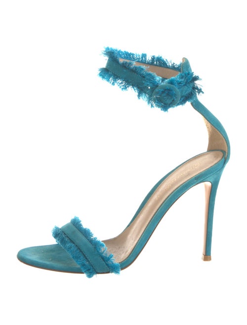 Gianvito Rossi Suede Raw-Edge Trim Sandals