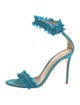 Gianvito Rossi Suede Raw-Edge Trim Sandals