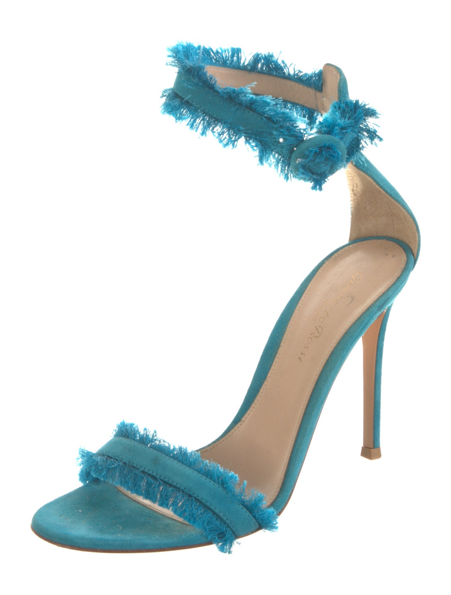 Gianvito Rossi Suede Raw-Edge Trim Sandals