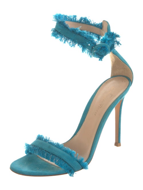 Gianvito Rossi Suede Raw-Edge Trim Sandals