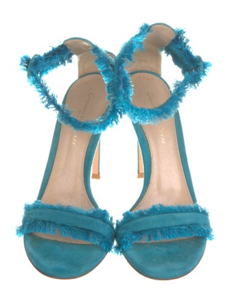 Gianvito Rossi Suede Raw-Edge Trim Sandals