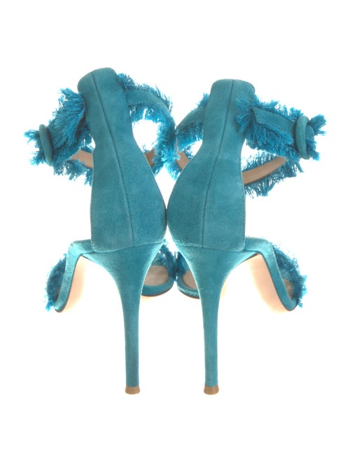 Gianvito Rossi Suede Raw-Edge Trim Sandals