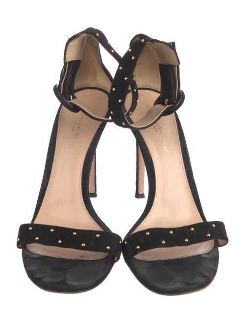 Gianvito Rossi Suede Studded Accents Sandals
