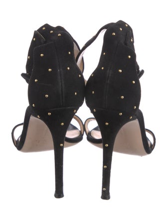 Gianvito Rossi Suede Studded Accents Sandals