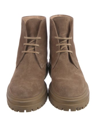 Gianvito Rossi Suede Combat Boots