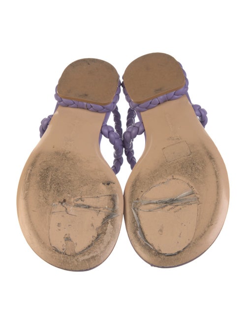 Gianvito Rossi Leather Braided Accents T-Strap Sandals