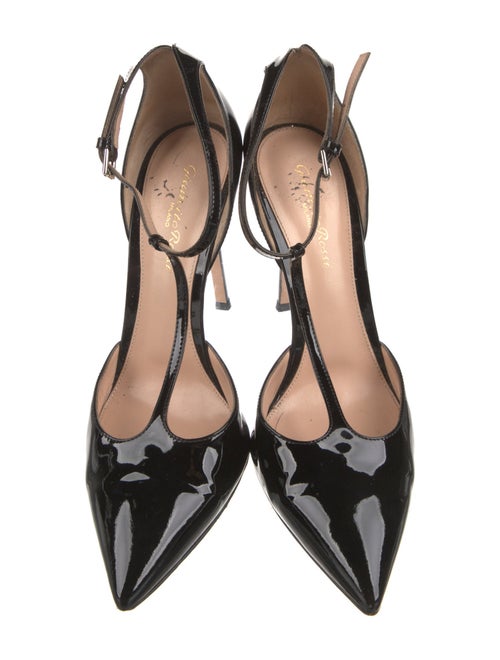 Gianvito Rossi Patent Leather T-Strap Pumps