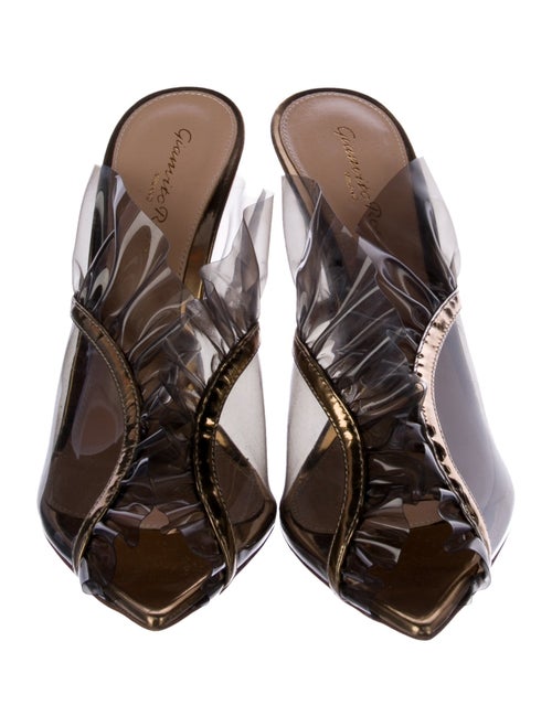 Gianvito Rossi PVC Ruffle Embellishment Slides