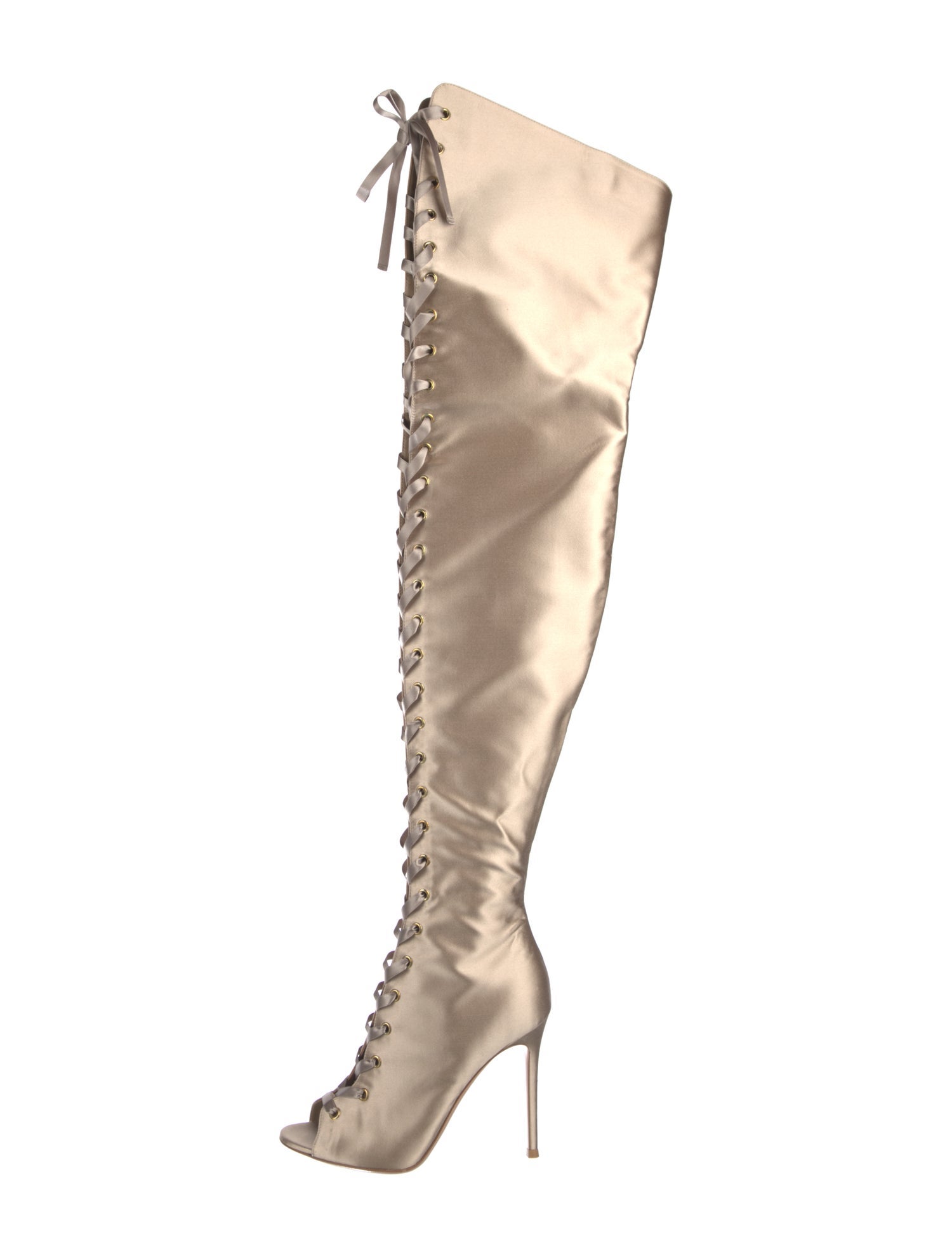 Gianvito Rossi Satin Lace-Up Boots