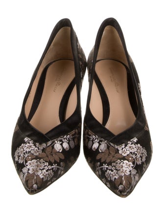 Gianvito Rossi Canvas Floral Print Pumps