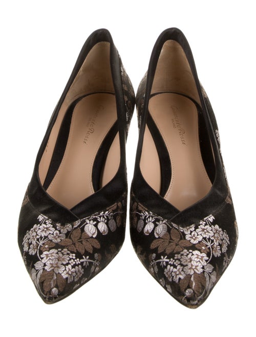 Gianvito Rossi Canvas Floral Print Pumps