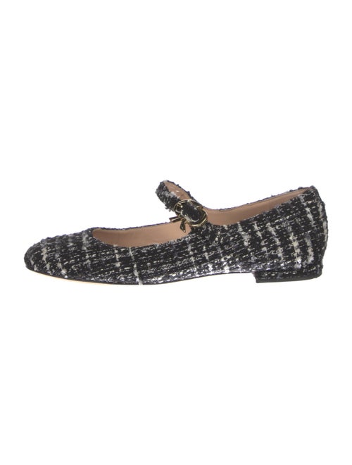 Gianvito Rossi Tweed Tweed Pattern Mary Jane Flats