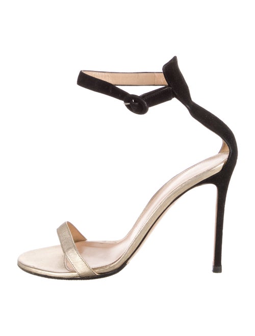 Gianvito Rossi Suede Colorblock Pattern Sandals