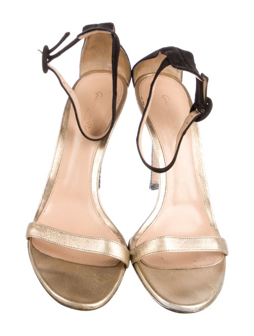 Gianvito Rossi Suede Colorblock Pattern Sandals