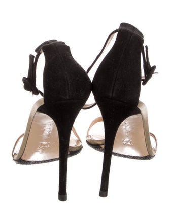 Gianvito Rossi Suede Colorblock Pattern Sandals