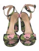 Gianvito Rossi Satin Floral Print Sandals
