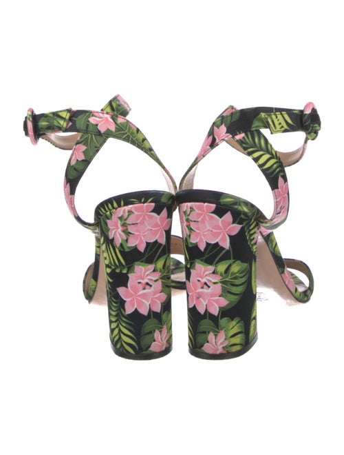 Gianvito Rossi Satin Floral Print Sandals