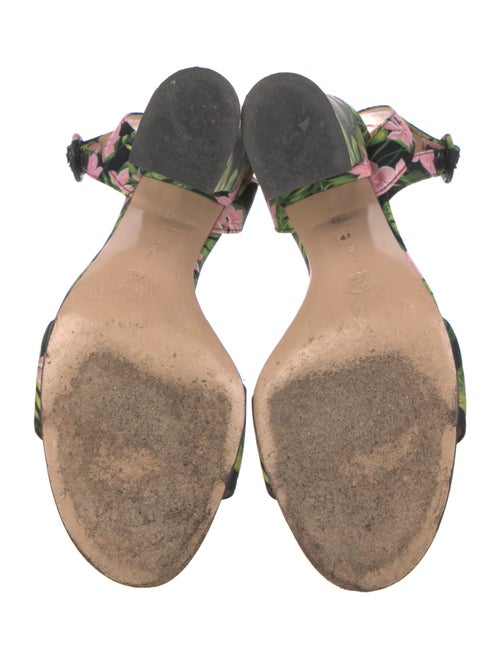 Gianvito Rossi Satin Floral Print Sandals
