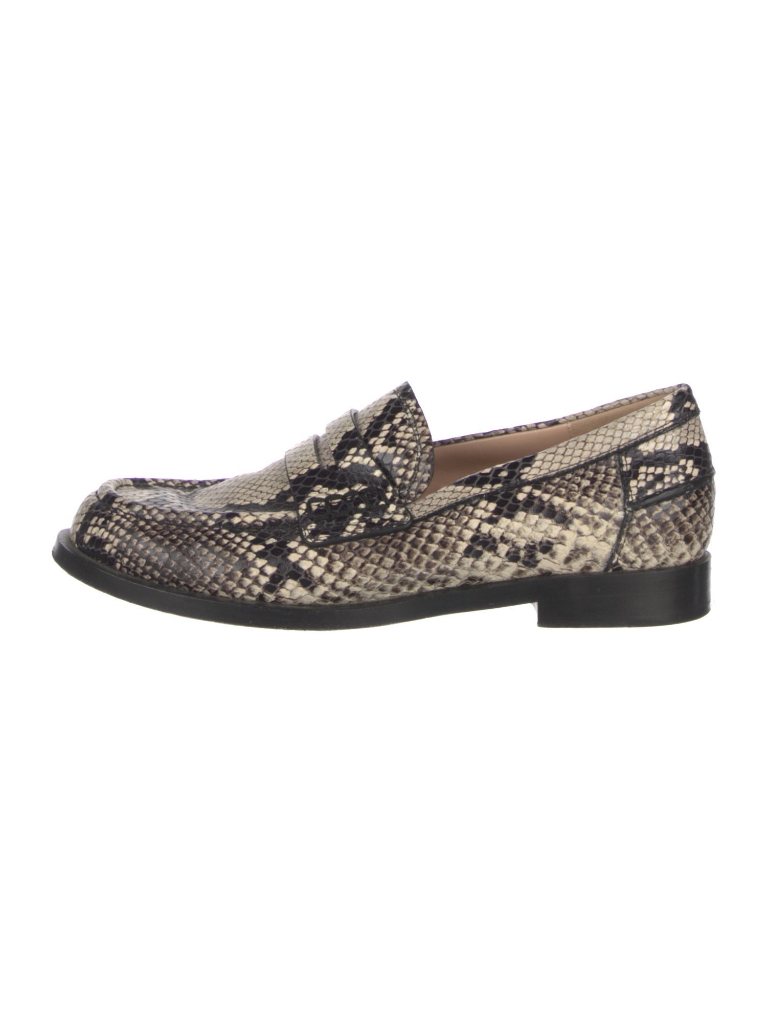 Gianvito Rossi Leather Animal Print Loafers