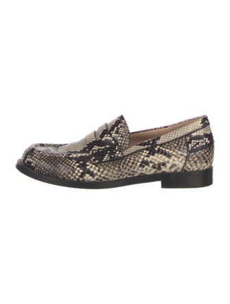 Gianvito Rossi Leather Animal Print Loafers