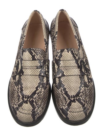 Gianvito Rossi Leather Animal Print Loafers