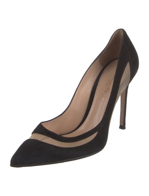 Gianvito Rossi Suede Colorblock Pattern Pumps