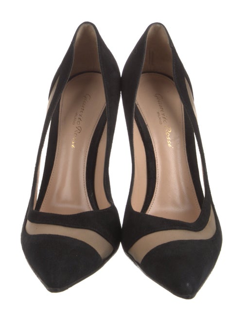 Gianvito Rossi Suede Colorblock Pattern Pumps