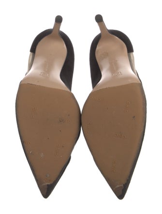 Gianvito Rossi Suede Colorblock Pattern Pumps