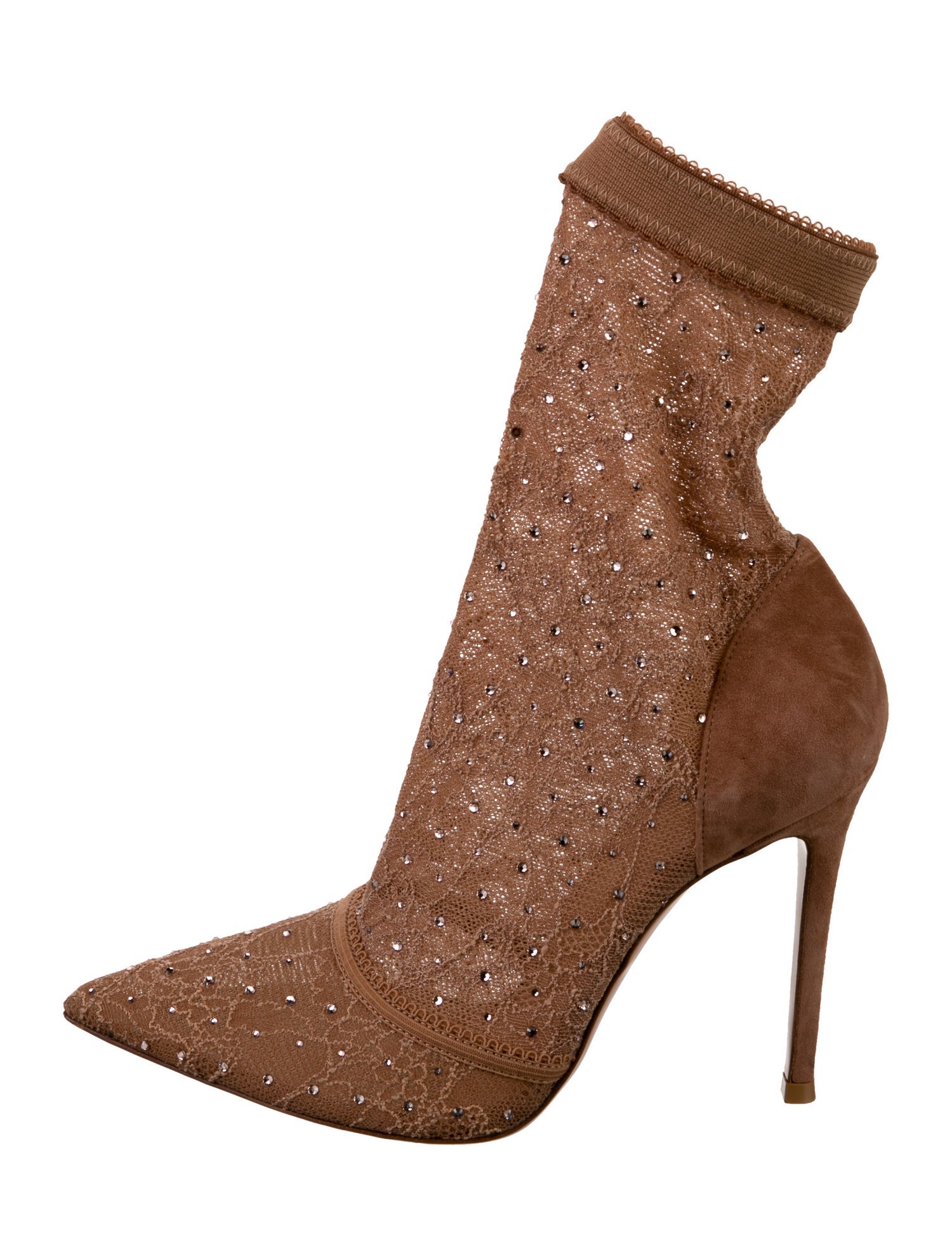 Gianvito Rossi Lace Crystal Embellishments Pumps