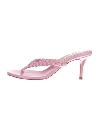 Gianvito Rossi Leather Braided Accents Slides