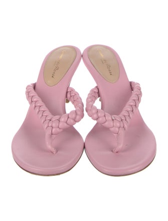 Gianvito Rossi Leather Braided Accents Slides