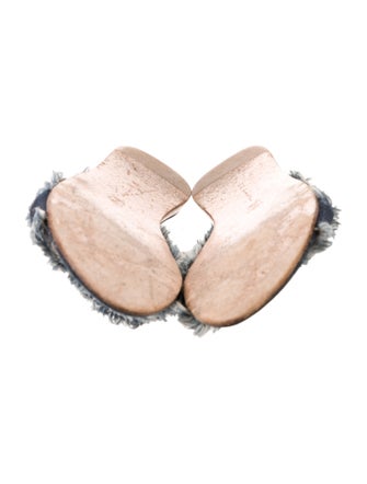 Gianvito Rossi Denim Colorblock Pattern Slides