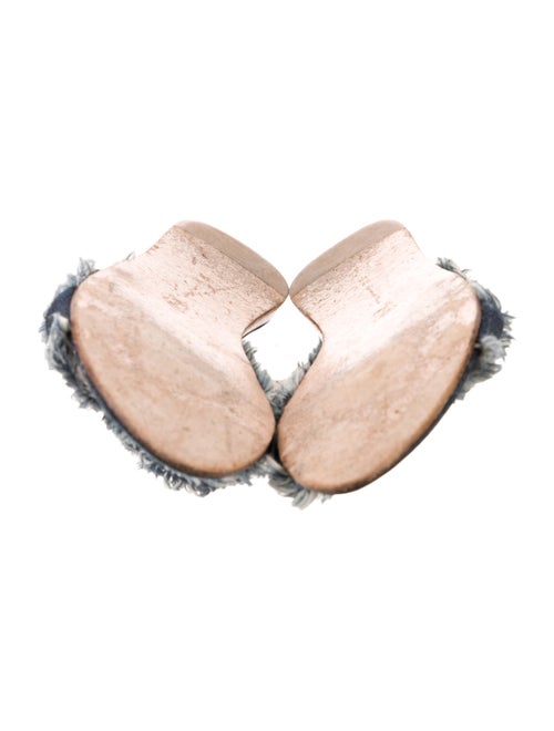 Gianvito Rossi Denim Colorblock Pattern Slides